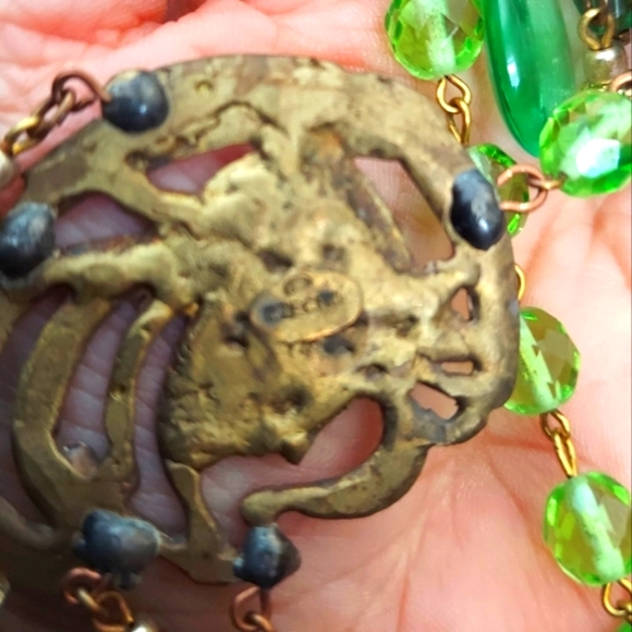 Czechoslovakian HUGE Cicada Necklace - Picture 6 of 6